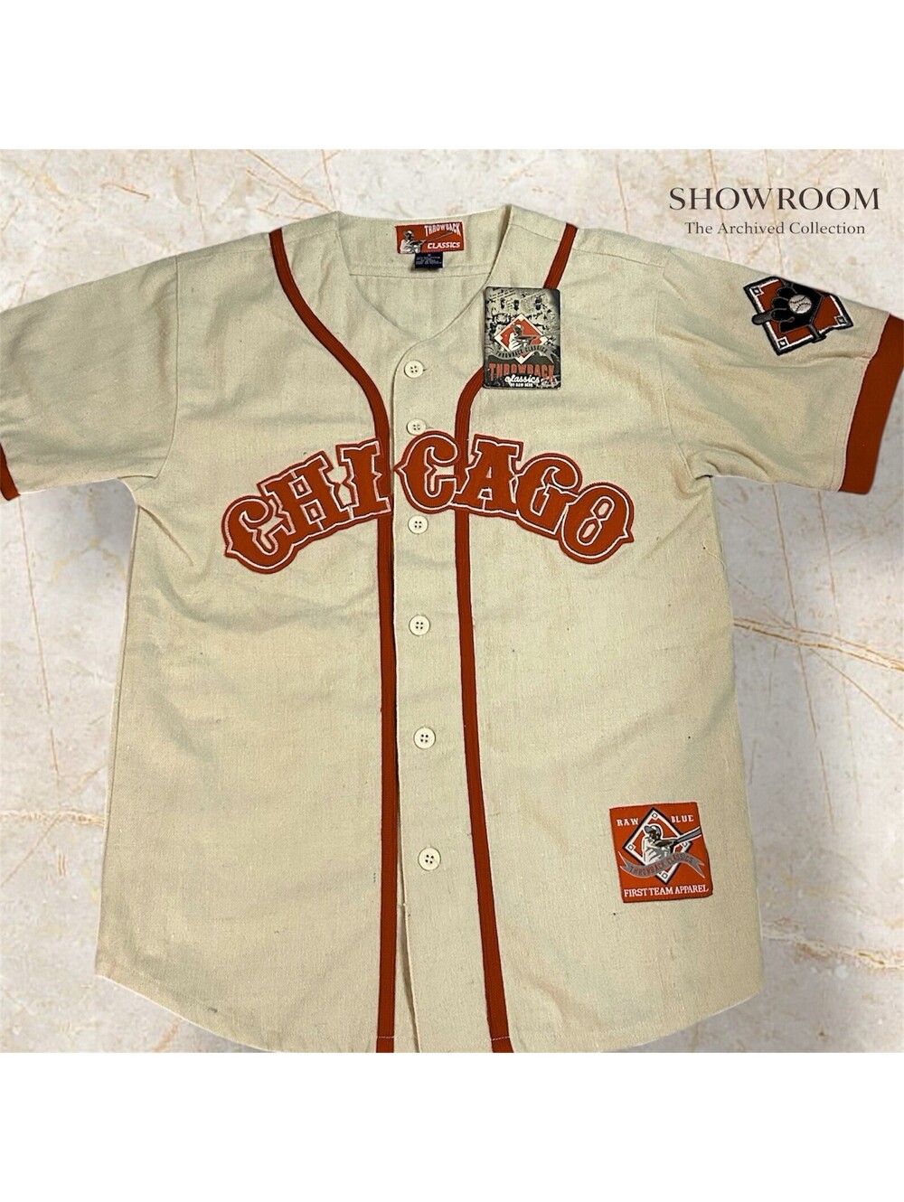 Chicago Throwback Baseball Jersey Y2K Deadstock Cream Red #21